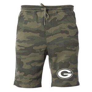 NEW Green Bay Packers Fleece Sweat Shorts Pants FOREST WOODLAND CAMO